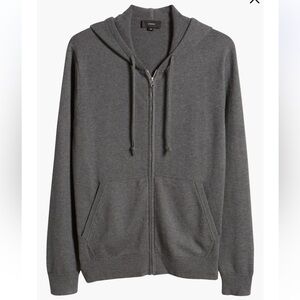 Men’s Vince Wool & Cashmere Charcoal Zip-Up Sweater Size XXL